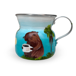 Jarra Latón Handprinted Turquesa